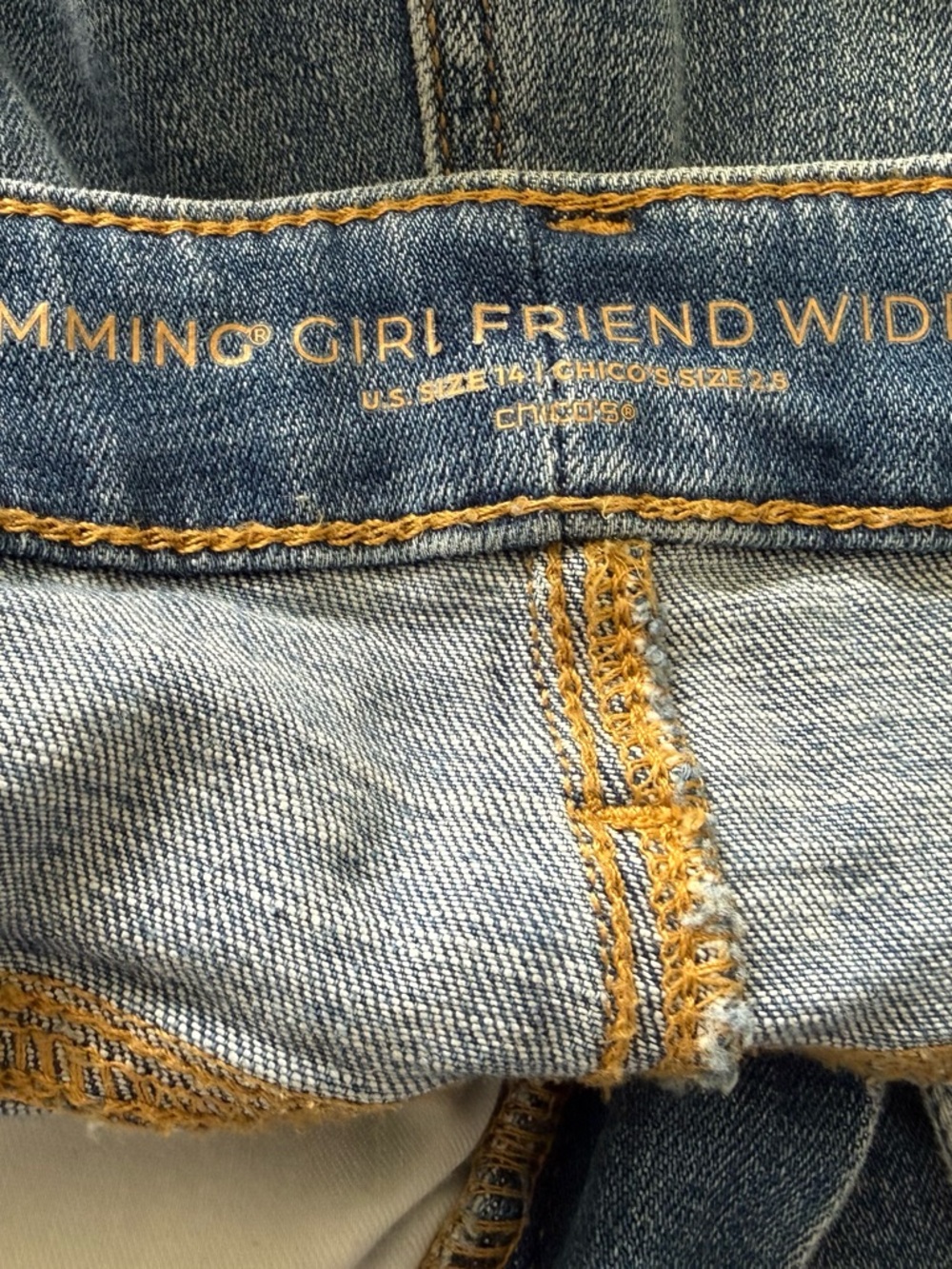 Chico's Light Blue Girlfriend Wide Leg Jeans